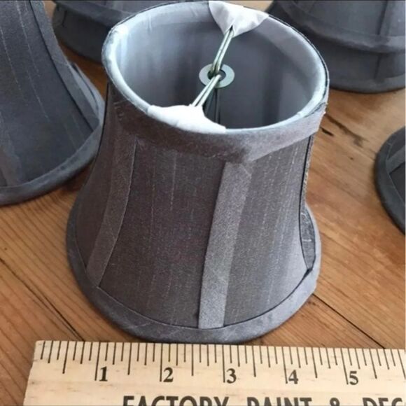 Silk Lampshade 2 Mini Chandelier Sconce Gray Elegant Chateau Victorian Regency - Picture 5 of 6